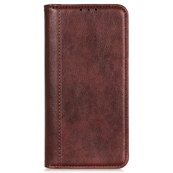 Θήκη για Samsung Galaxy S23 Ultra, Wallet Litchi Leather, καφέ