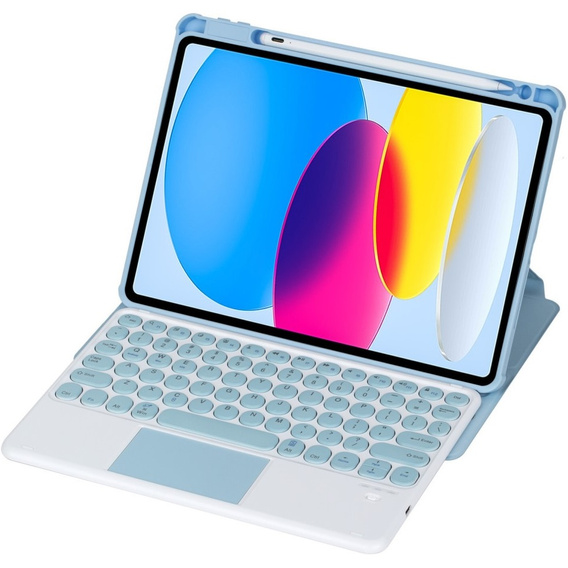 Θήκη πληκτρολογίου για iPad 11" 2025 A16 (11 gen.) / iPad 10.9" 2022 (10 gen.), Rotary 360° Leather, γαλάζια