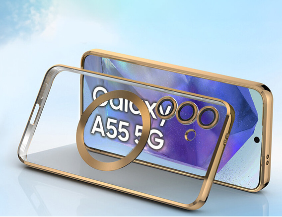 Θήκη για Samsung Galaxy A55 5G, Electro MagSafe, χρυσή + Γυαλί για την οθόνη