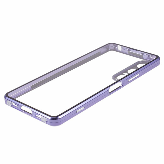 θήκη για το Sony Xperia 1 V, Magnetic Dual Glass, μωβ
