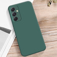 Η θήκη για Samsung Galaxy A15, Silicone Lite, σκούρα πράσινη + γυαλί 9H