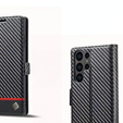 Θήκη με πτερύγιο για Samsung Galaxy S25 Ultra, Carbon LC.IMEEKE, μαύρη