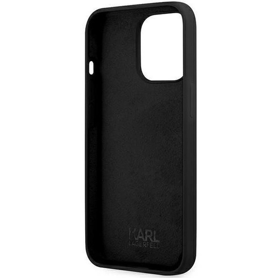 Karl Lagerfeld Θήκη για iPhone 13 Pro, Silicone Karl&Choupette, μαύρη