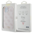 GUESS Θήκη για iPhone 15, 4G Metal Gold Logo, ροζ