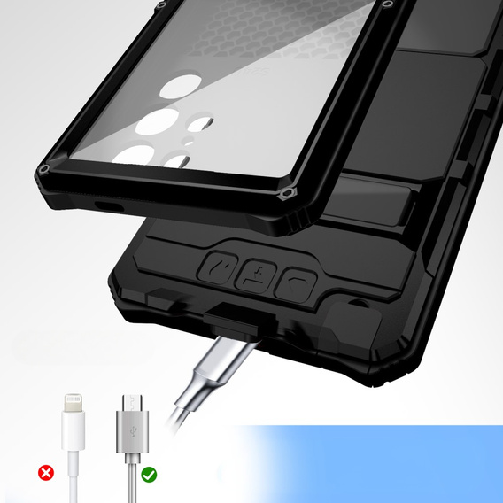 Θωρακισμένη θήκη για Samsung Galaxy S25 Ultra, R-JUST, μαύρη