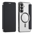 Θήκη με πτυσσόμενο καπάκι RFID Wallet MagSafe με προστασία κάμερας για Samsung Galaxy S26 Plus, μαύρη