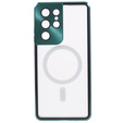 Μαγνητική θήκη MagSafe Dual Glass για Samsung Galaxy S21 Ultra, πράσινη