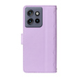 θήκη πτερύγιο για Motorola Edge 50 Neo / Motorola ThinkPhone 25, Rhombus Crossbody Leather, μωβ