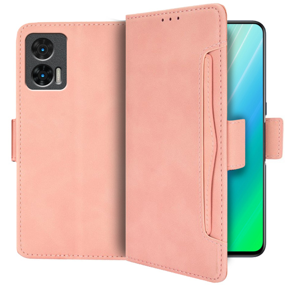 Θήκη με πτερύγιο για Motorola Edge 30 Neo, Card Slot, ροζ