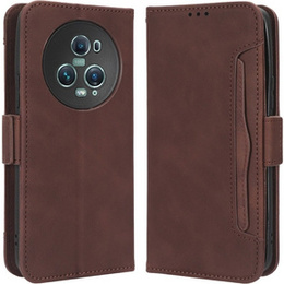 Θήκη με πτερύγιο για Honor Magic 5 Pro 5G, Card Slot, καφέ