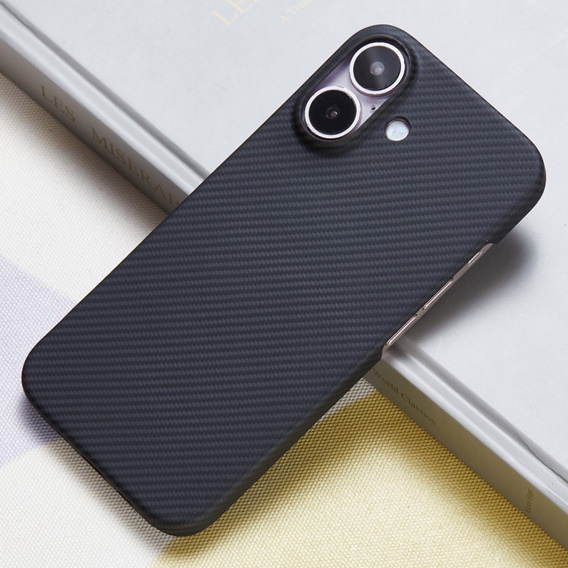 Θήκη για iPhone 16, Aramid Fiber Cover, μαύρη