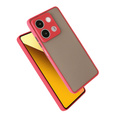Θήκη σιλικόνης για Xiaomi Redmi Note 13 5G, με προστασία κάμερας, διαφανές / κόκκινο + Tempered Glass 9H