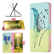 Θήκη με πτερύγιο για Oppo A38 4G / Oppo A18 4G, Wallet, Feather μπλε / κίτρινη