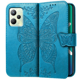 Θήκη με πτερύγιο για Realme C35, Butterfly, μπλε