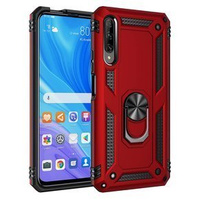 θωρακισμένη θήκη για Huawei P Smart Pro, Nox Case Ring, κόκκινη