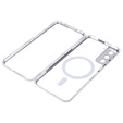 Μαγνητική θήκη MagSafe Dual Glass για Samsung Galaxy S21+ Plus, ασημένια