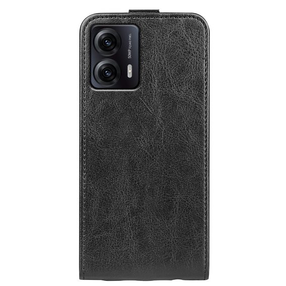 Θήκη με πτερύγιο για Motorola Moto G53, Flip, μαύρη