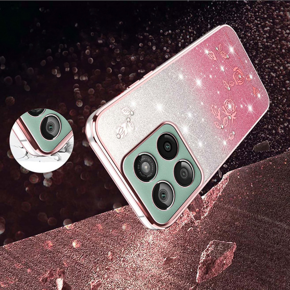 Θήκη με γκλίτερ Glitter Flower για Motorola Edge 70