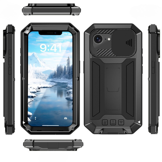 Θωρακισμένη θήκη για iPhone 16E, R-JUST, μαύρη