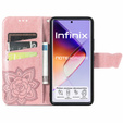 Θήκη με πτερύγιο για Infinix Note 40 Pro Plus, Butterfly, ροζ rose gold