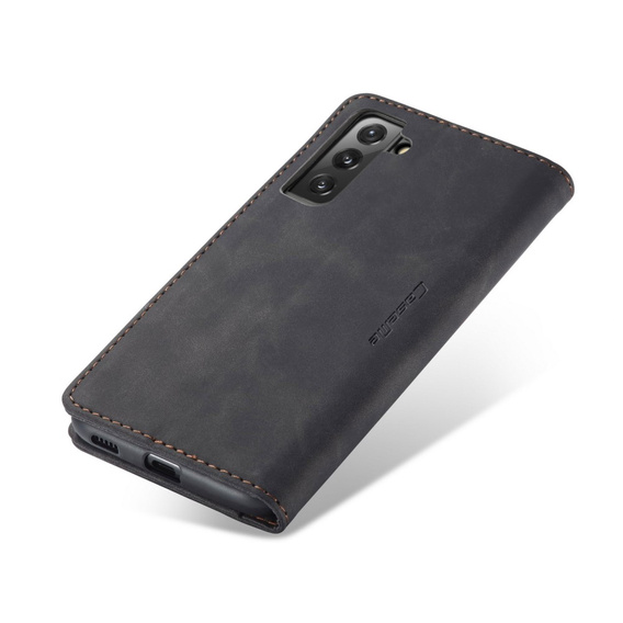 θήκη CASEME για Samsung Galaxy S22 5G, Leather Wallet Case, μαύρη