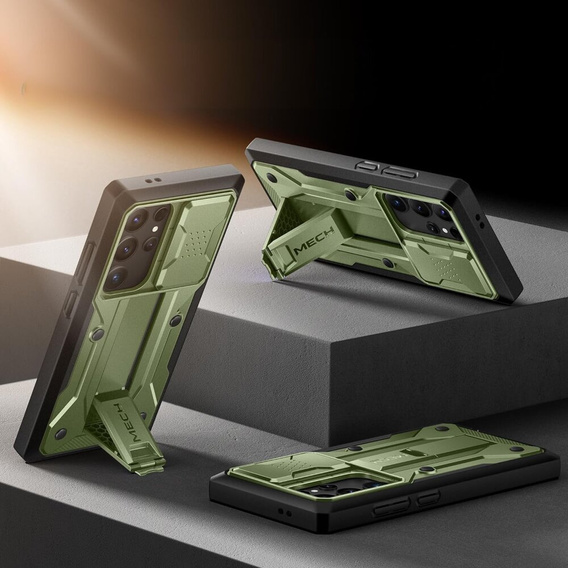 Θήκη για Samsung Galaxy S24 Ultra, Tongate MECH Series με βάση στήριξης, πράσινη