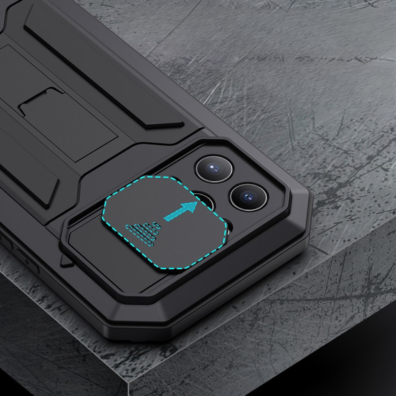 Θήκη για iPhone 13 Pro, R-JUST CamShield Slide, θωρακισμένη, μαύρη