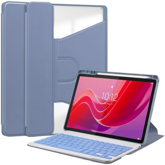 Θήκη πληκτρολογίου για Lenovo Tab M11, Rotary 360° Leather, μωβ