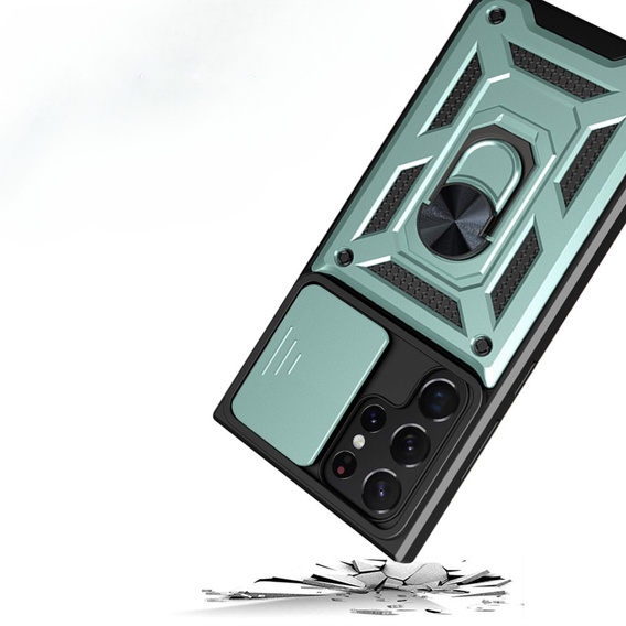 Θήκη για Samsung Galaxy S23 Ultra, CamShield Slide, πράσινο