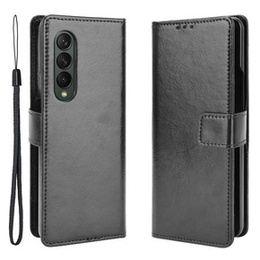 Θήκη με πτερύγιο για Samsung Galaxy Z Fold3 5G, Crazy Horse Wallet, μαύρη