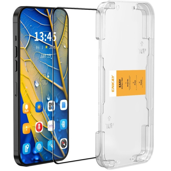 ENKAY Tempered Glass για Google Pixel 9 Pro, μαύρη