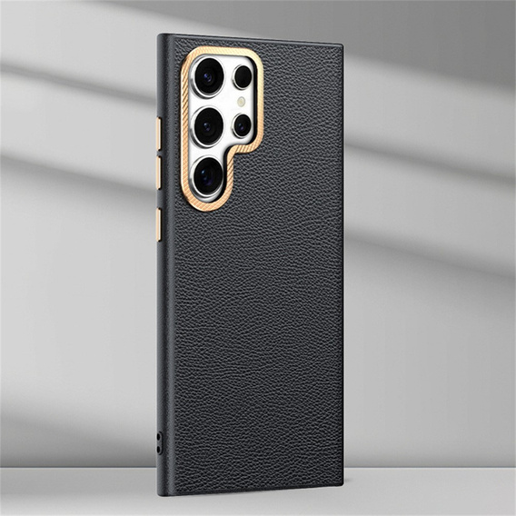 Δερμάτινη θήκη για Samsung Galaxy S25 Ultra, leather hybrid, μαύρη