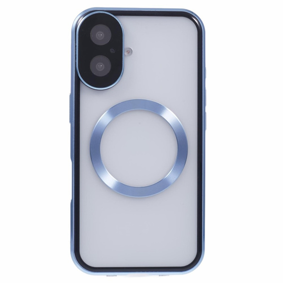 Μαγνητική θήκη MagSafe Dual Glass για iPhone 16, μπλε