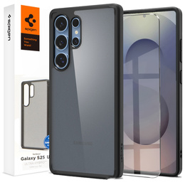 θήκη Spigen για Samsung Galaxy S25 Ultra, Ultra Hybrid, μαύρο / ματ + μετριασμένο γυαλί 9H