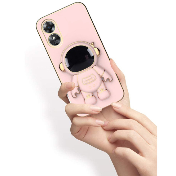 Θήκη για Oppo A17, Astronaut, ροζ