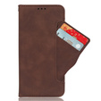 Θήκη με πτερύγιο για Motorola Moto G85, Card Slot, καφέ