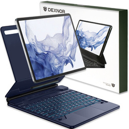 Θήκη πληκτρολογίου για Samsung Galaxy Tab S10+/ S9+/ S8+/ S7+/ S7 FE, Dexnor Magnetic Keyboard Touchpad, μπλε