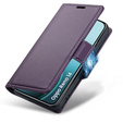 Θήκη για Oppo Reno 14, ERBORD Glossy Litchi, πορτοφόλι με πτερύγιο, μωβ