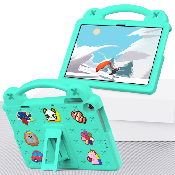 Παιδική θήκη για Lenovo Tab M10 10.1 Gen 3 TB-328FU/TB-328XU, Cute Patterns, με βάση, πράσινη
