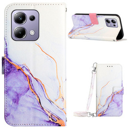 Θήκη με πτερύγιο για Xiaomi Redmi Note 13 Pro 4G / Xiaomi Redmi Note 14S / Xiaomi Poco M6 Pro 4G, Wallet, Marble μωβ
