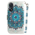 Θήκη με πτερύγιο για Oppo Reno8 T 4G, Wallet mandala, λευκή