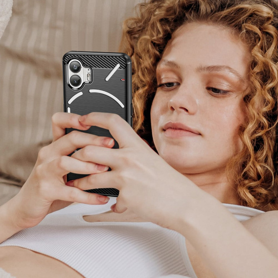 Θήκη για Nothing Phone 2, Carbon, μαύρη