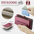 θήκη CASEME για Samsung Galaxy S25 FE, RFID Leather Wallet, με λουράκι ώμου, κόκκινη