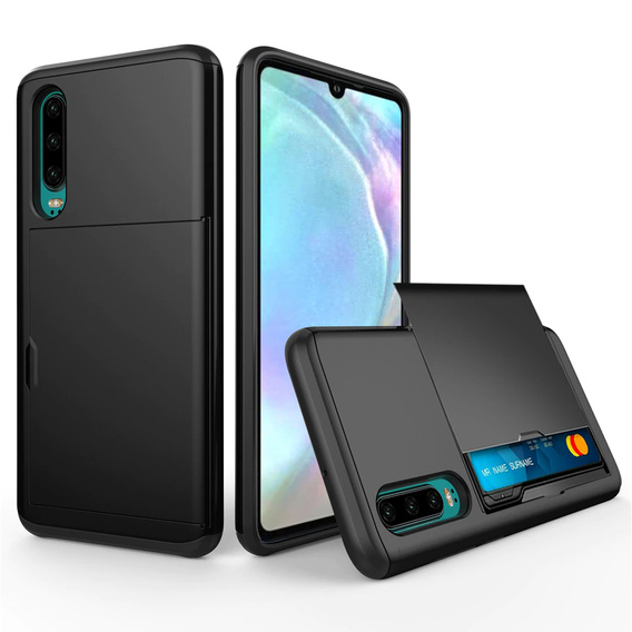 Θήκη για Huawei P30, Sliding Card Holder, μαύρη