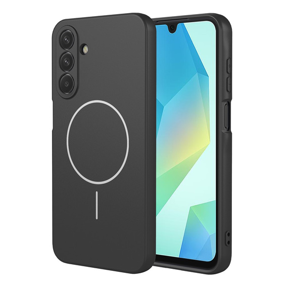 Θήκη σιλικόνης για Samsung Galaxy A17 5G, για MagSafe, μαύρο