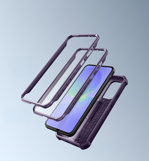 Θωρακισμένη θήκη για Samsung Galaxy A36 5G, Dexnor Full Body (Two Frames), μωβ