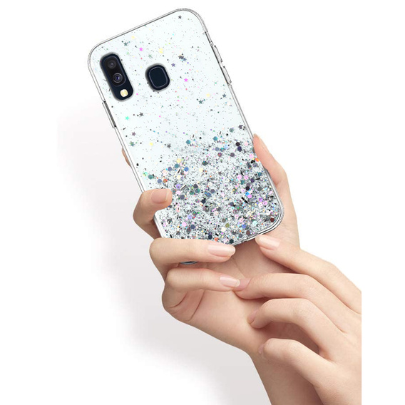 Θήκη για Samsung Galaxy A40, Glittery, διαφανής