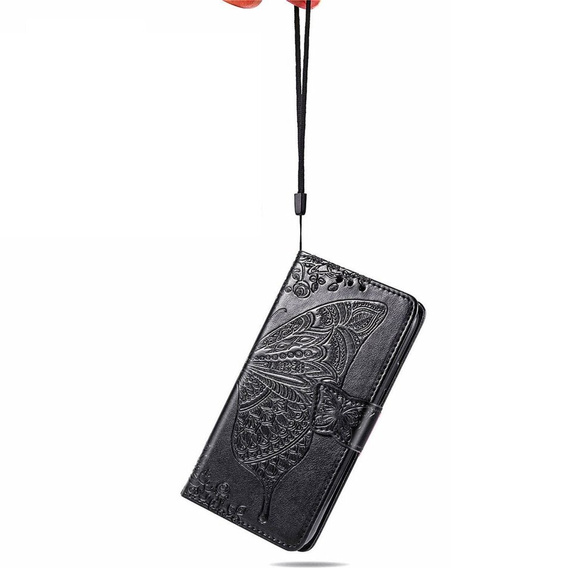 Θήκη με πτερύγιο για Infinix Hot 40i, Butterfly, μαύρη