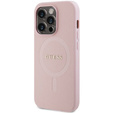 GUESS Θήκη για iPhone 14 Pro, Saffiano MagSafe, ροζ