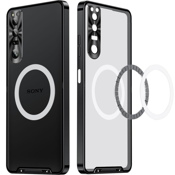 θήκη προστασίας κάμερας για το Sony Xperia 1 V, CamShield MagSafe, διαφανής / μαύρη